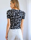 Daisy Floral Print Sweetheart Neck Top