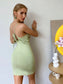 Frill Trim Cut-out Tied Backless Bodycon Dress