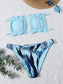 Tropical Frill Bandeau Bikini Swimsuit