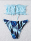 Tropical Frill Bandeau Bikini Swimsuit