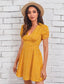 Gathered Sleeve Ruched Bust Ditsy Floral Dress