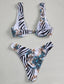 Snakeskin & Chain Print Underwire Bikini Swimsuit