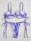 Tie Dye Rib Underwire Thong Bikini Swimsuit