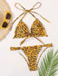 Allover Graphic Triangle Tanga Bikini Swimsuit