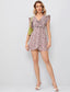 Ditsy Floral Print Tie Front Wrap Hem Dress