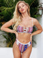 Floral Criss Cross Bikini Swimsuit