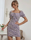 Ditsy Floral Print Knot Front Dress