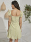 Ditsy Floral Ruffle Trim Sweetheart Neck Dress