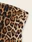 Leopard Print Tube Bodycon Midi Dress