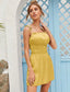 Tie Shoulder Frill Trim Gathered Detail Cami Dress