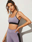 Contrast Panel Crisscross Sports Bra