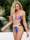 Floral Criss Cross Bikini Swimsuit