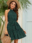 Self Tie Halterneck Polka Dot Belted Dress