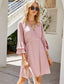 Surplice Neck Flounce Sleeve Dress
