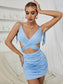 Scrunch Butt Tie Shoulder Low Back Bandage Dress