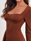 Zip Detail Bustier Rib-knit Dress