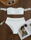 Ruched Bardot High Waisted Bikini Swimsuit