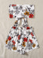 Tie Front Floral Tube Top & Shorts Set