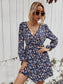 Allover Floral Surplice Front Dress