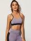 Contrast Panel Crisscross Sports Bra