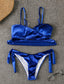 Velvet Criss Cross Tie Side Bikini Swimsuit