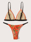 Plant Triangle Thong Bikini Swimsuit
