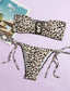 Leopard Buckle Tie Side Bikini Swimsuit