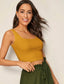 Lettuce Trim Rib-knit Crop Tank Top