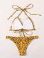 Allover Graphic Triangle Tanga Bikini Swimsuit