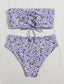 Allover Floral Bandeau Bikini Swimsuit