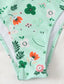 Floral Rib High Waist Bikini Swimsuit