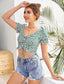 Puff Sleeve Ditsy Floral Milkmaid Top