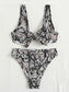 Snakeskin Print Underwire Bikini Swimsuit