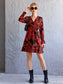 Surplice Neck Flounce Sleeve Dress