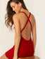 Crisscross Backless Rib-knit Bodycon Dress
