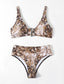 Snakeskin Print High Waist Bikini Swimsuit