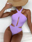 Cut Out Criss Cross One Piece Swimsuit