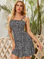 Ditsy Floral Print Knotted Strap Dress