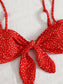 Polka Dot Knot Front High Leg Bikini Swimsuit