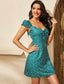 Allover Print Sweetheart Neck Fitted Dress