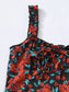 Tie Front Ruched Bust Floral Dress