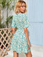 Surplice Neck Belted Ditsy Floral Dress