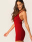 Crisscross Backless Rib-knit Bodycon Dress