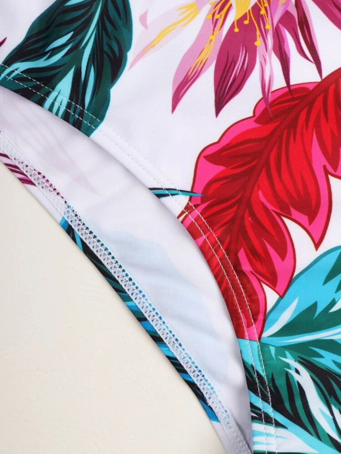 Floral & Tropical Crisscross Bikini Swimsuit
