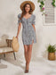 Sweetheart Neck Puff Sleeve Ditsy Floral Dress