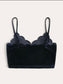 Scallop Edge Velvet Cami Crop Top
