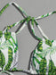 Tropical Leaf Crisscross Detail Bikini Swimsuit