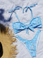 Floral Tie Shoulder High Cut Bikini Swimsuit