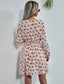 Tie Neck Lantern Sleeve Floral Dress