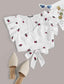Lace Trim Floral Embroidery Wrap Tie Back Top